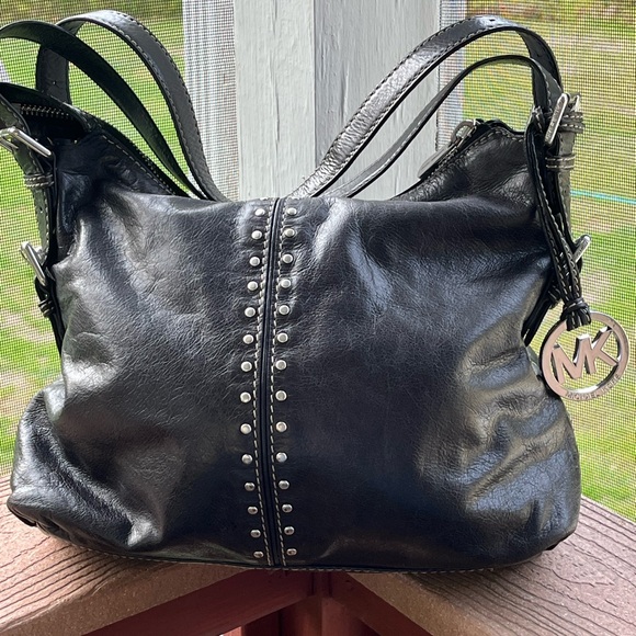 Michael Kors Studded Black Shoulder Bag - Picture 1 of 5